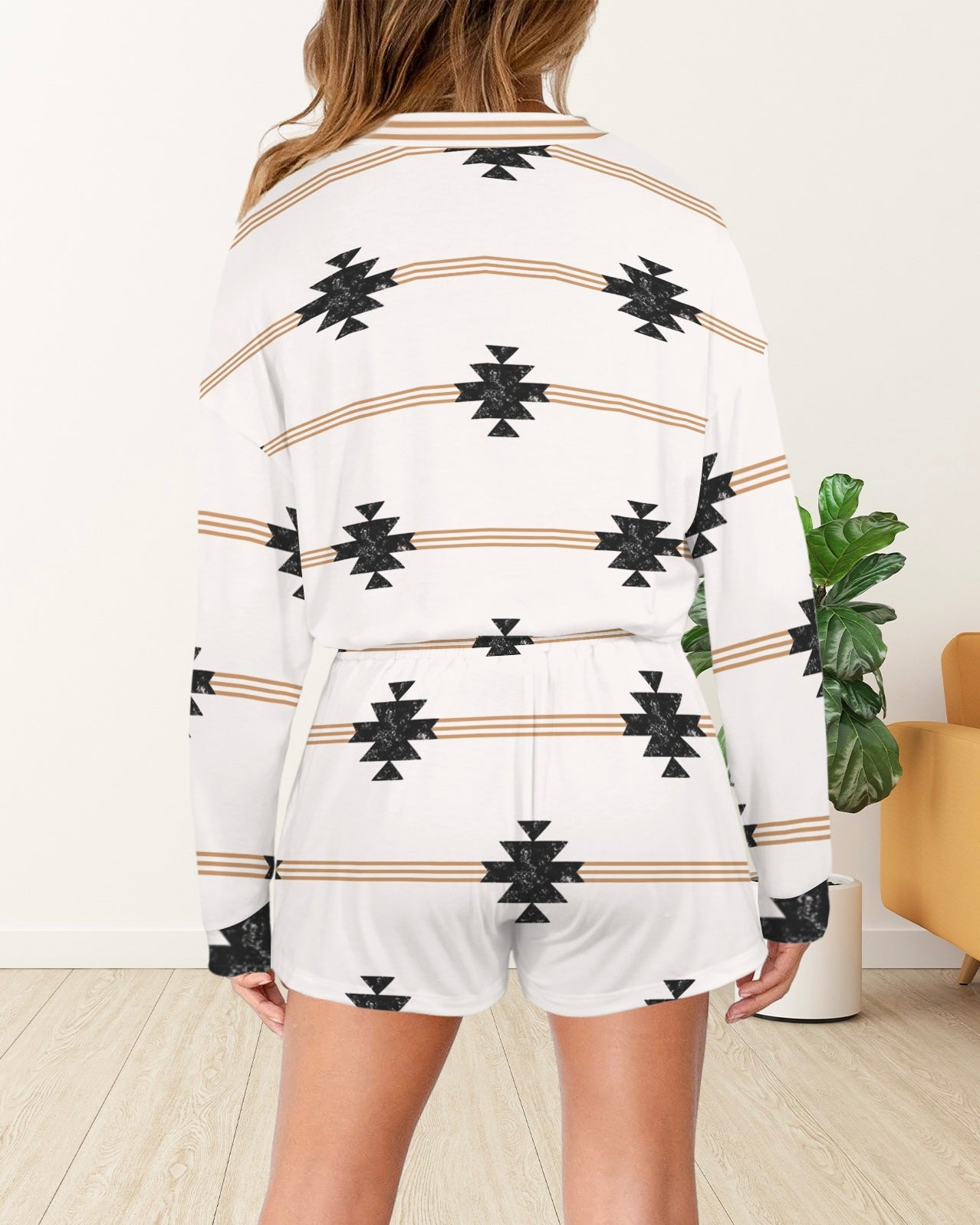 Rust Aztec Longsleeve Lounge Set