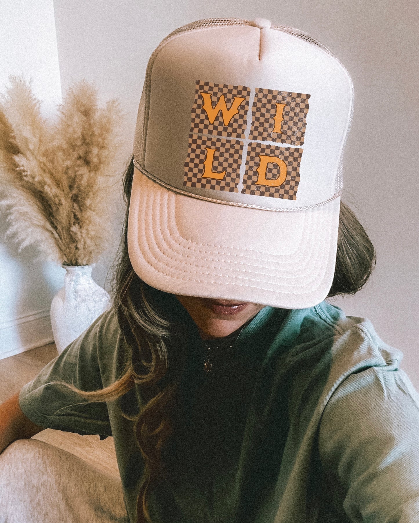 Checkered WILD Trucker Hat