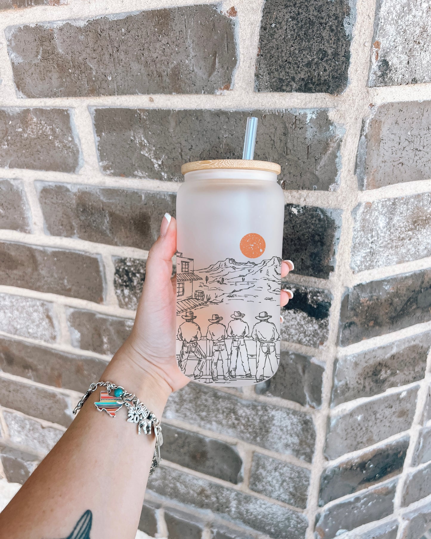 Cowboy Butts Frosted Glass Beer Can