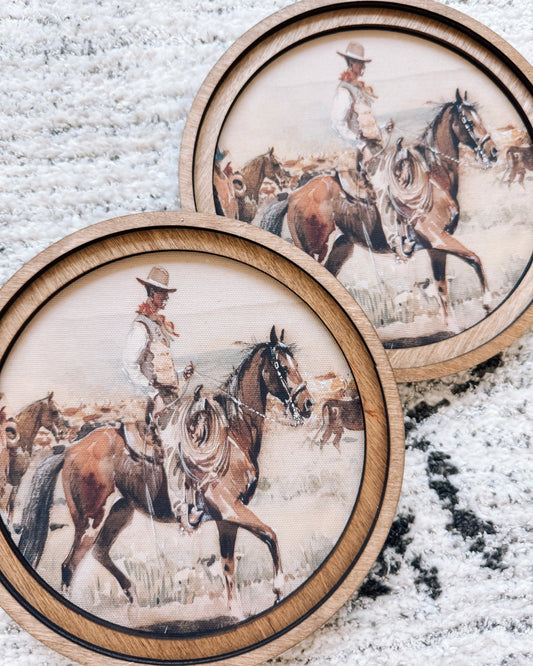 Vintage Cowboy Framed Art