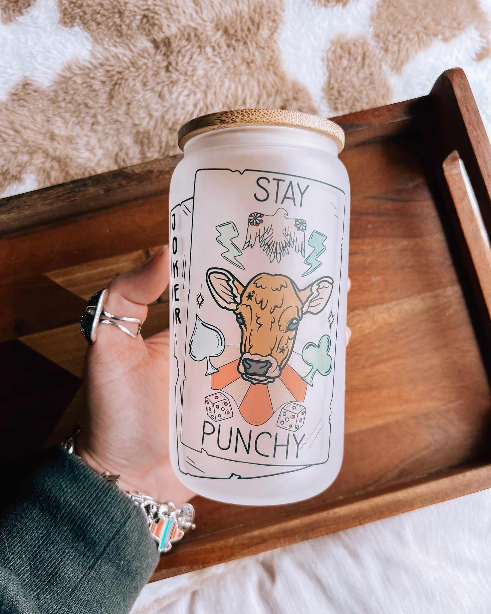 Stay Punchy Frosted Glass Beer Can