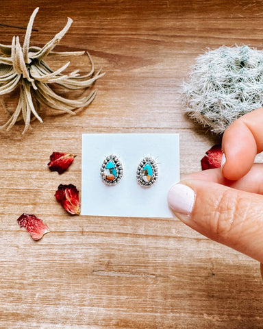 Teardrop Spiny & Turquoise Studs