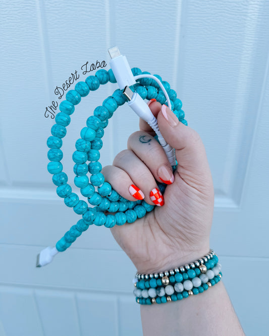 Turquoise Beaded 2 In 1 Charger